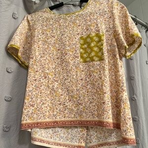 Madewell Button-Back Floral Top